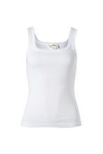 Load image into Gallery viewer, Zaeli Ribbed Square neck tank - White