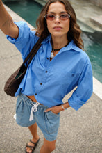 Load image into Gallery viewer, Peta Oversized Shirt - Amalfi Blue