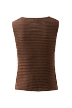 Load image into Gallery viewer, Margo Mesh Knit Top - Choc