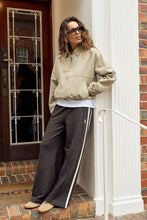 Load image into Gallery viewer, Gigi Wide Leg Trackpant - Black/ White Stripe