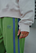 Load image into Gallery viewer, Gigi Wide Leg Terry Trackpant - Pisachio/ Navy stripe