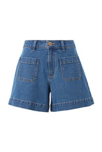 Load image into Gallery viewer, Esther Denim Patch Pocket Short - Fresh Indigo
