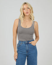 Load image into Gallery viewer, Washed Rib Scoop neck Tank - Char