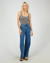 Load image into Gallery viewer, Washed Rib Scoop neck Tank - Char