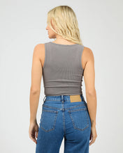 Load image into Gallery viewer, Washed Rib Scoop neck Tank - Char