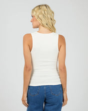 Load image into Gallery viewer, Washed Rib Scoop Neck Tank - White