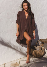 Load image into Gallery viewer, Palm Shirt dress - Espresso