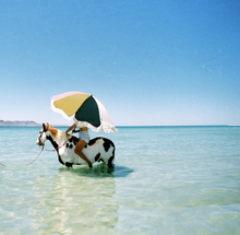 Load image into Gallery viewer, BUSINESS & PLEASURE PREMIUM BEACH UMBRELLA-70S PANEL CINQUE - Bohemian Sundays, Business and Pleasure Co., Buy Boho Bohemian Clothing Online Australia, Kivari, Arnhem, Rowie, Will and Bear, W