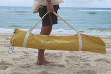 Load image into Gallery viewer, BUSINESS & PLEASURE PREMIUM BEACH UMBRELLA-VINTAGE YELLOW STRIPE - Bohemian Sundays, Business and Pleasure Co., Buy Boho Bohemian Clothing Online Australia, Kivari, Arnhem, Rowie, Will and Be