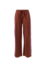 Load image into Gallery viewer, Gigi Wide Leg Terry Trackpant - burnt toffee orchid side stripe
