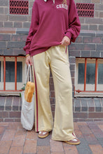 Load image into Gallery viewer, Gigi Wide Leg Terry Track Pant - Butter washed Burgundy side Stripe
