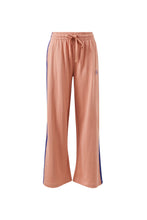 Load image into Gallery viewer, Gigi Wide Leg Terry Trackpant - Pink Clay  Washed Navy side Stripe
