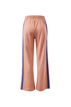 Load image into Gallery viewer, Gigi Wide Leg Terry Trackpant - Pink Clay  Washed Navy side Stripe

