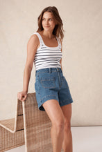 Load image into Gallery viewer, Esther Denim Patch Pocket Short - Fresh Indigo
