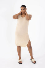 Load image into Gallery viewer, Cotton Knitted Midi Dress Cream
