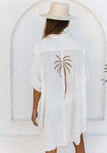 Load image into Gallery viewer, 3 Palms Shirt Dress - White
