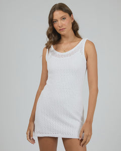 Crochet Mini Dress Vintage White