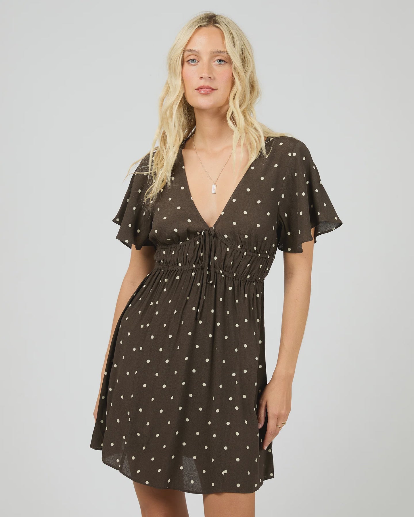 Emelia Skater Dress - Brown