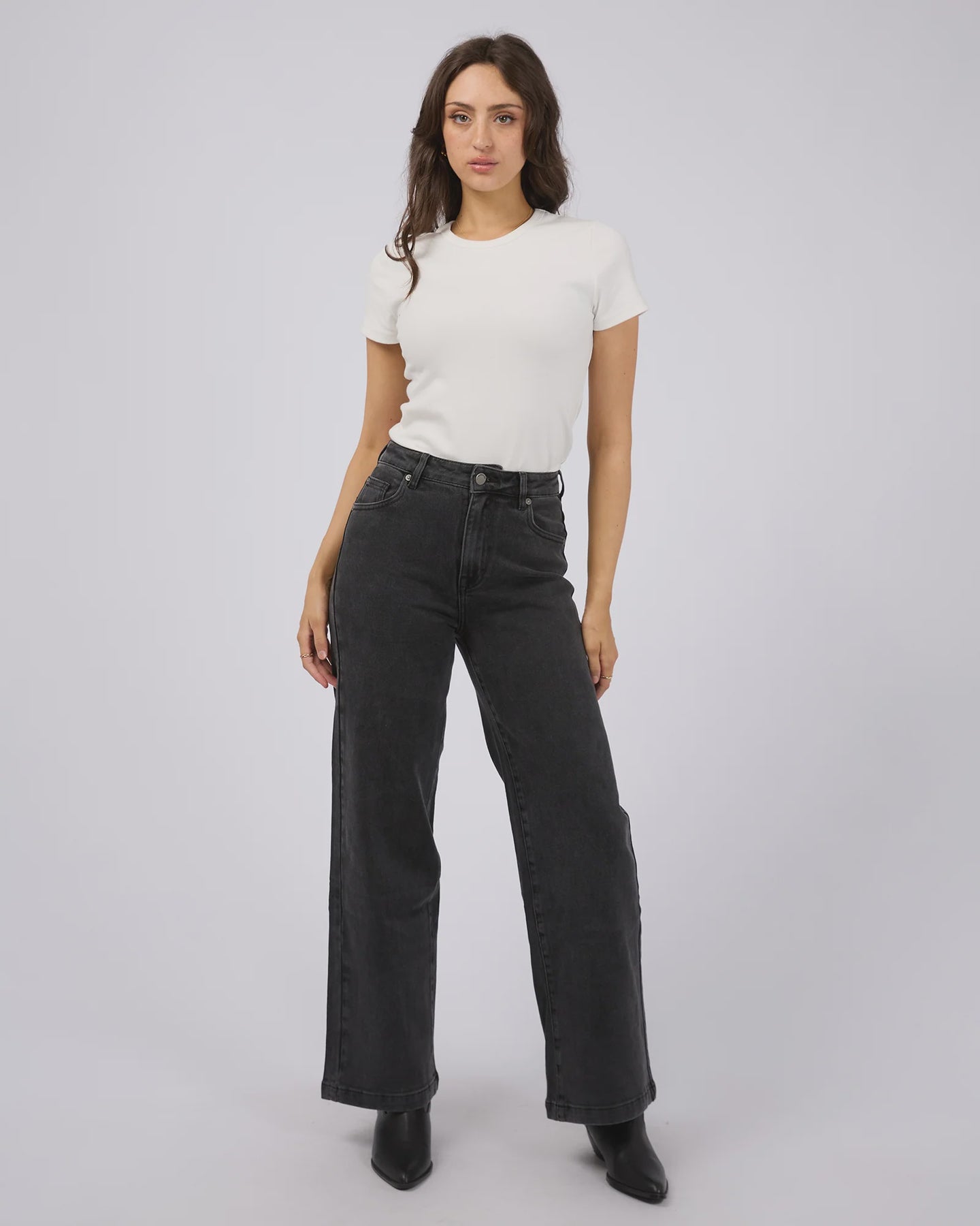 Jacqui Wide Leg Jean - Black