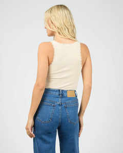 Washed Rib Lace Tank - Van