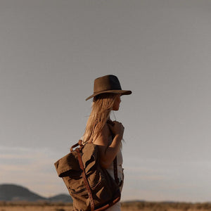 Anderson  Olive Green / Packable Wide Brim Fedora