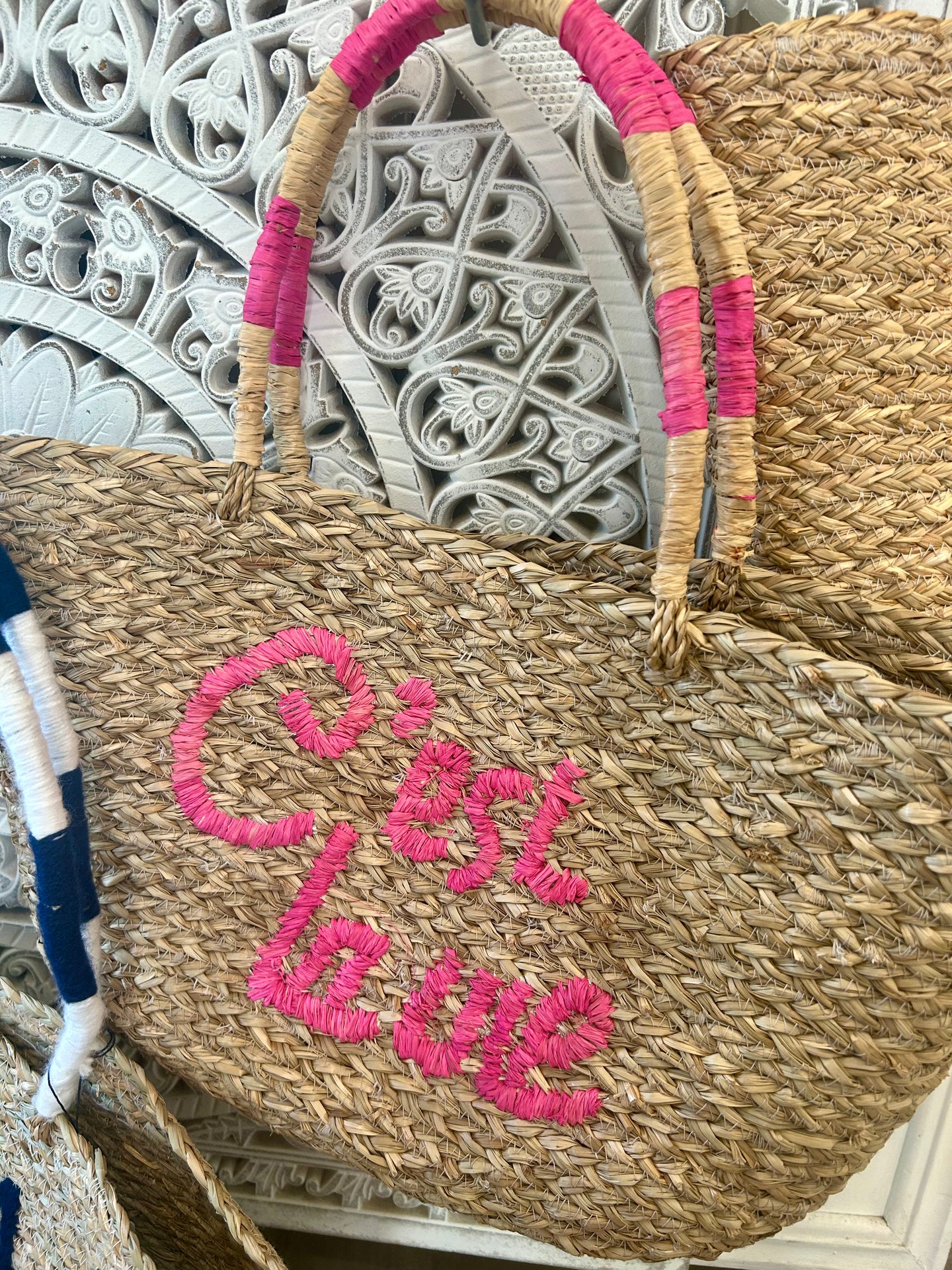 C’est La Vie Straw Tote Bag