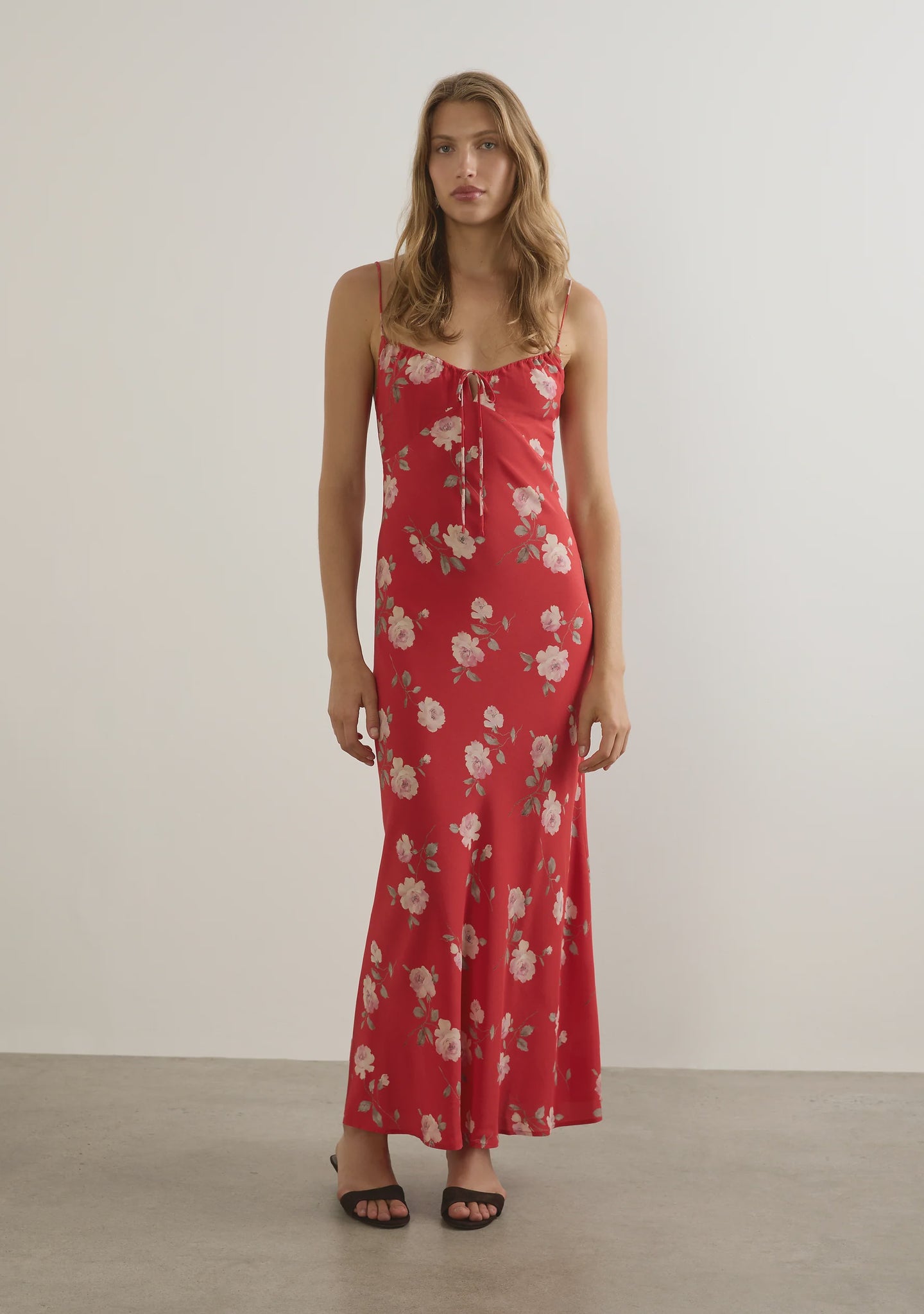 Anne Tie Slip Maxi Dress - Rd