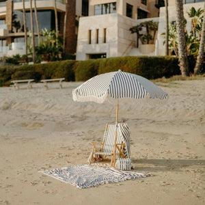 Business & Pleasure Premium Beach Umbrella - Monaco Black Stripe