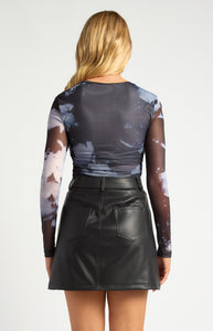 Penelope - Abstract Print Mesh Top