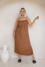 Load image into Gallery viewer, Pleated Linen Bra Dress Copper
