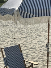 Load image into Gallery viewer, BUSINESS &amp; PLEASURE PREMIUM BEACH UMBRELLA-LAURENS NAVY STRIPE - Bohemian Sundays, Business and Pleasure Co., Buy Boho Bohemian Clothing Online Australia, Kivari, Arnhem, Rowie, Will and Bear
