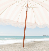 Load image into Gallery viewer, HOLIDAY BEACH UMBRELLA-PINK STRIPE - Bohemian Sundays, Business and Pleasure Co., Buy Boho Bohemian Clothing Online Australia, Kivari, Arnhem, Rowie, Will and Bear, Wandering Folk, Skinned, B
