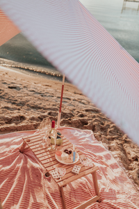The Beach Blanket - LAUREN'S PINK STRIPE